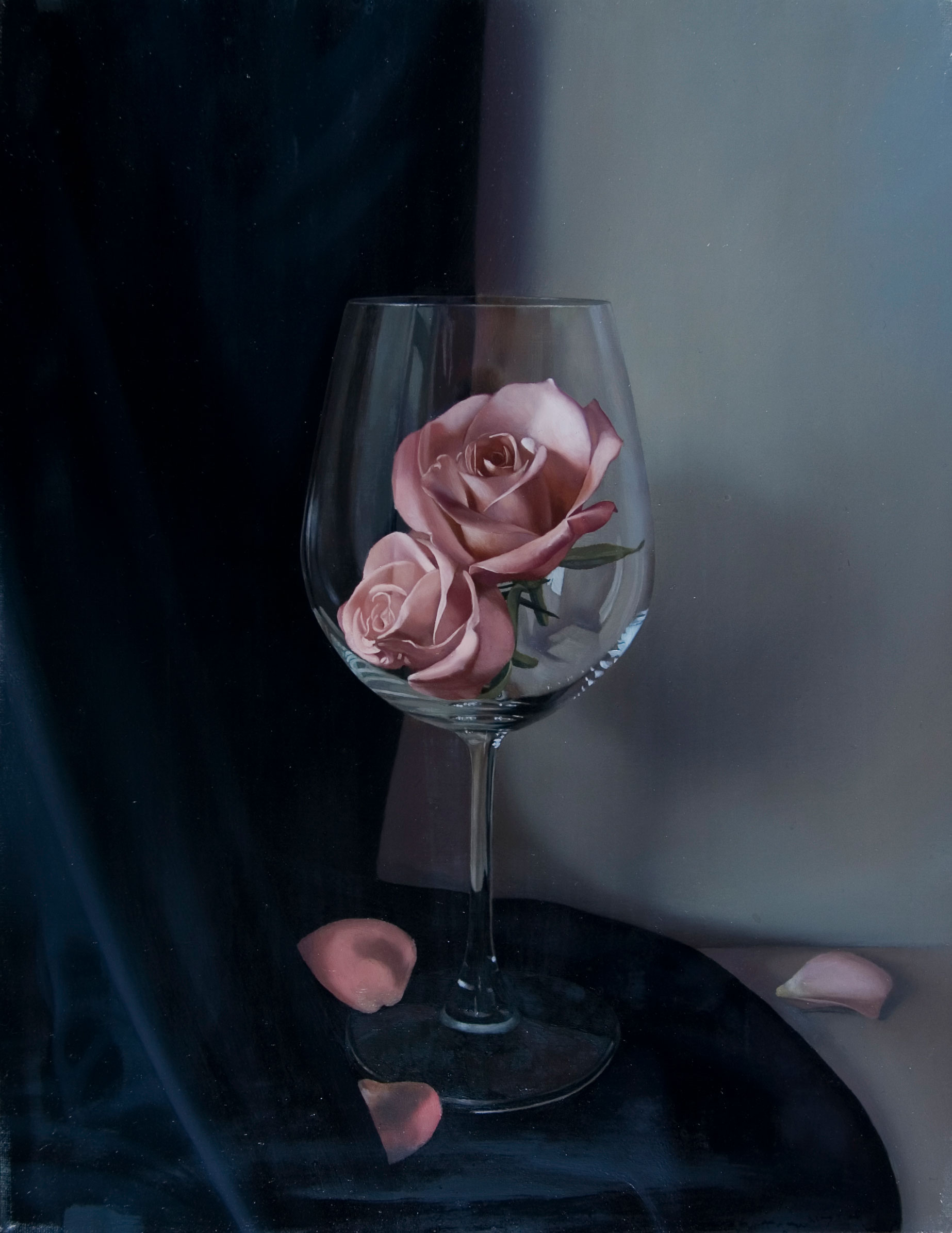 Expressed through Objects|借物抒情作品-Infatuation|沉醉|,Oil on linen mounted on
								panel|油彩木板裱麻,41 x 31.5 cm|2009